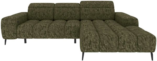 Couch Kairo L Form in Stoff - Chenille - olive - Rechts