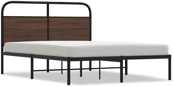 Einzelbettgestell Design für Erwachsene ohne Matratze 120x190 cm Braun Eichen-Optik d3849e