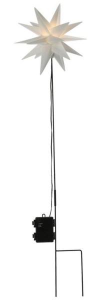 Spetebo LED Stern LED Weihnachtsstern in weiß mit Erdspieß - 90 cm, An / Aus / Timer, LED, warmweiss, mit Timer
