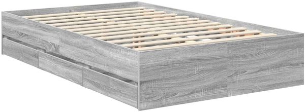 vidaXL Bettrahmen Graues Sonoma 120 x 190 cm Ingenieurs Holz 3409480 Bild 6