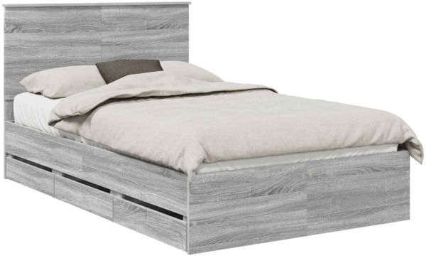 vidaXL Bettrahmen Graues Sonoma 120 x 190 cm Ingenieurs Holz 3409480