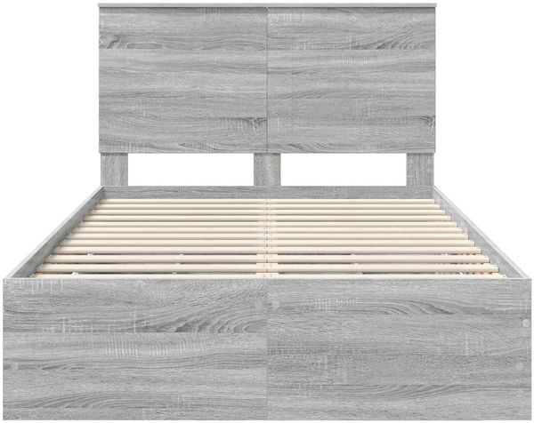 vidaXL Bettrahmen Graues Sonoma 120 x 190 cm Ingenieurs Holz 3409480 Bild 8