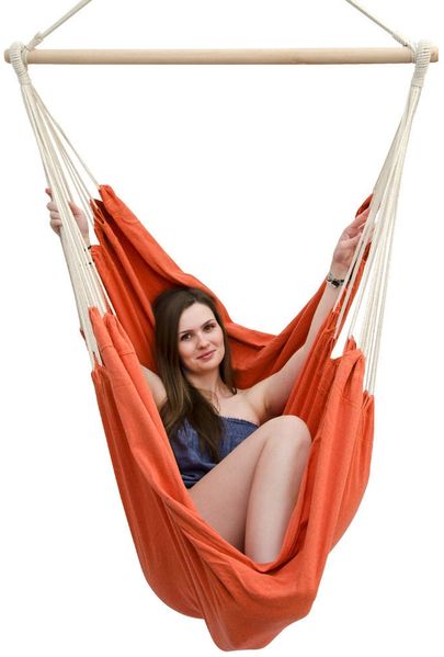 XXL Hängesessel Relaxsessel 185x130cm bis 150kg in Celosia Orange Bild 9