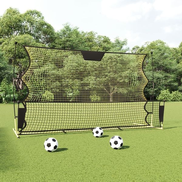 vidaXL Fußball-Rebounder Schwarz und Gelb 183x85x120 cm Polyester 93760