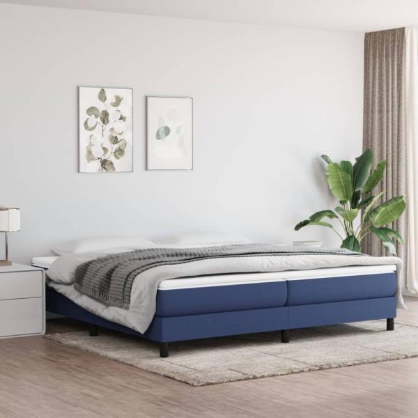 Boxspringbett Blau 200x200 cm Stoff [3120546]