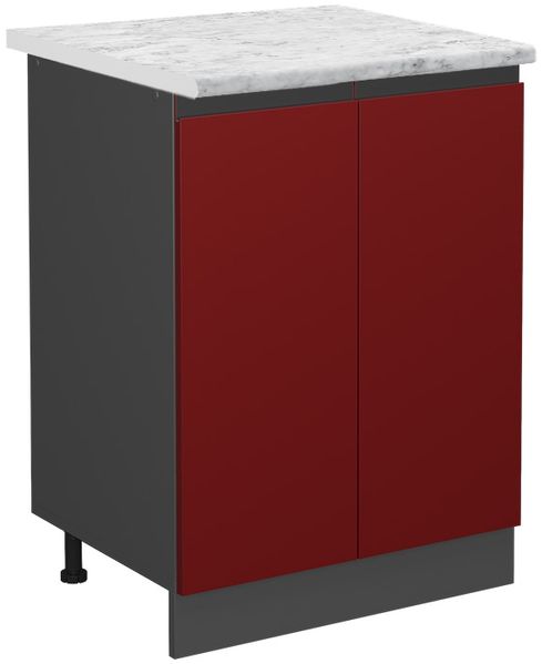 Küchenunterschrank R-Line Rot 60 cm J-Shape AP Marmor Vicco