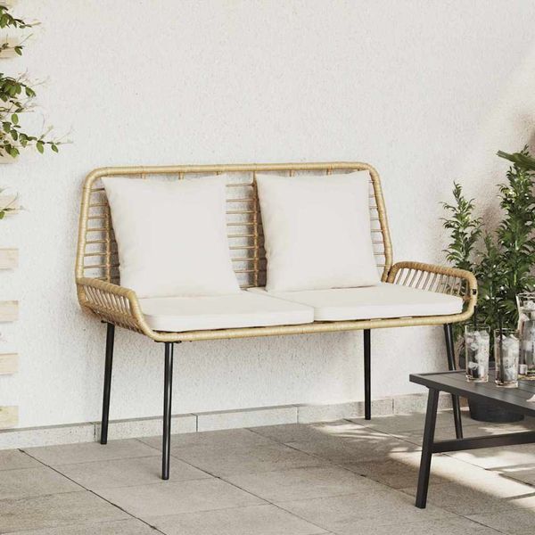 vidaXL Gartenbank Braun und Creme Poly-Rattan 42010360