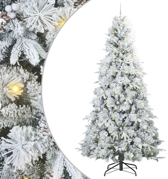 vidaXL Künstlicher klappbarer Weihnachtsbaum Weiß 240 cm PE und PVC 3397515