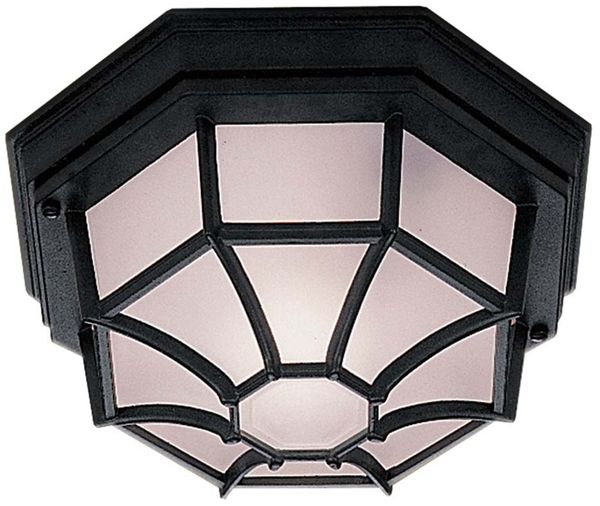 Außen Deckenleuchte, Aluminium, Glas, dimmbar, schwarz, IP44
