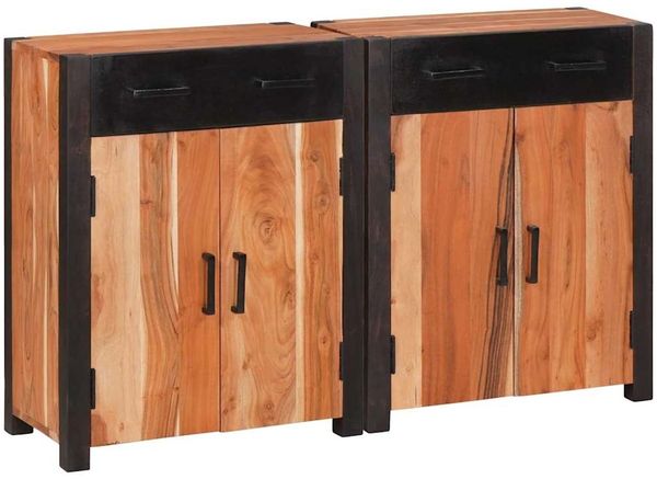 vidaXL Sideboard 2 pcs Braun 110 x 30 x 75 cm Massivholz Akazie 3321526