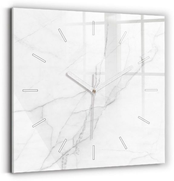 Tulup Wanduhr Dekorative Glasuhr Marmor Rechteckige Moderne Uhr aus Gehärtetem Glas