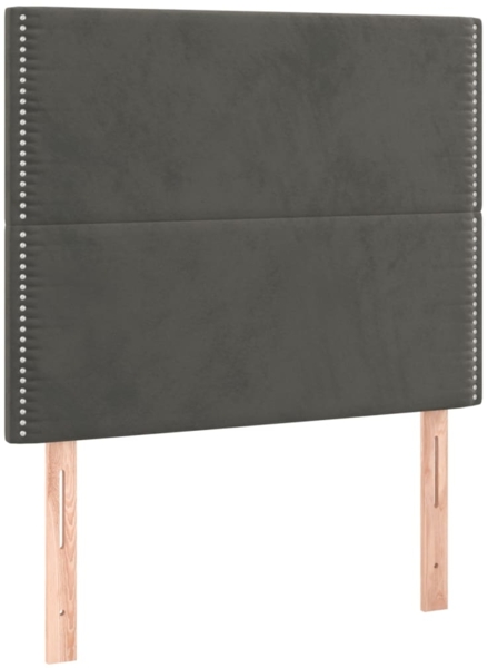 vidaXL Boxspringbett mit Matratze Dunkelgrau 90x200 cm Samt 3129130 Bild 5