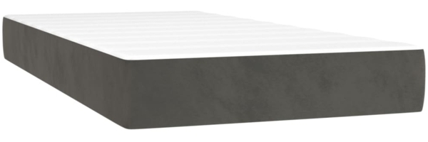 vidaXL Boxspringbett mit Matratze Dunkelgrau 90x200 cm Samt 3129130 Bild 4