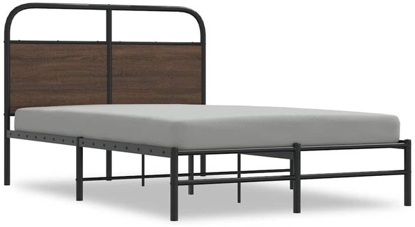 Doppelbett, Bettgestell Modernen ohne Matratze 140x200 cm Braun Eichen-Optik d1707e