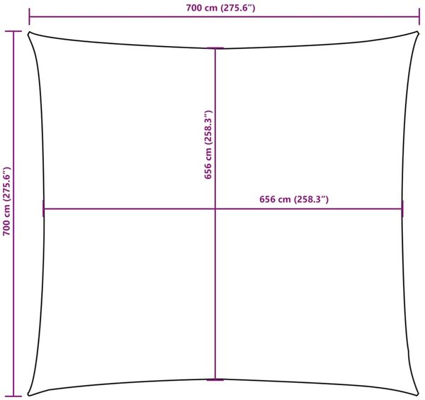vidaXL Sonnensegel Oxford-Gewebe Quadratisch 7x7 m Weiß 135253 Bild 10