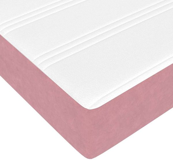 vidaXL Bettrahmen mit Matratze Rosa 90 x 200 cm Stoff 3398352 Bild 9