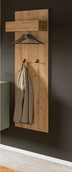 Home affaire Garderobenpaneel EVRID, Höhe 160 cm, inkl. 2 Metall-Haken, Kleiderstnage und Hutablage (1 St, individuell mit anderen Artikel der Serie EVRID erweiterbar), Paneel, Hakenleiste, Wandboard, Garderobe, Wandpaneel