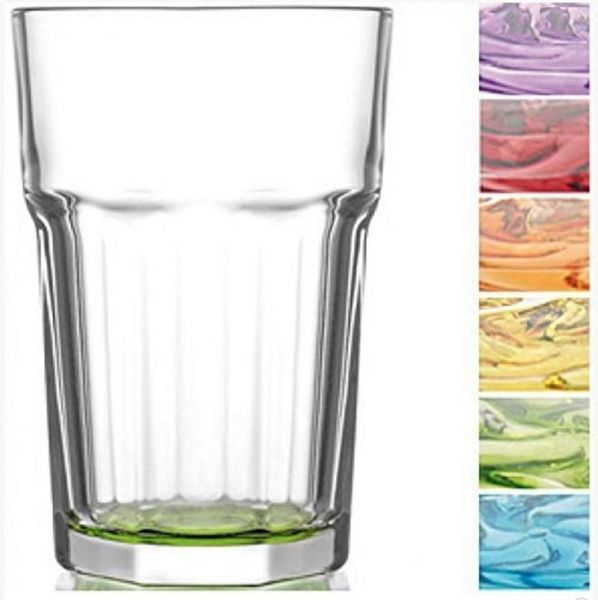 LAV Gläser-Set Gläser farbig als 12-teiliges Retro Set - 300+250 ml, 12-tlg, 12-teiliges Set á 300 ml und 250ml
