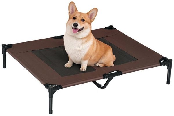 MC Star Hundebett Hundeliege Outdoor, Kühlendes Haustierliege für Groß Hunde, Schlafplatz mit robuster Metallrahmen, Atmungsaktivem Mesh
