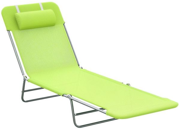 Outsunny Gartenliege Sonnenliege Zweibeinliege 4 Farben, Bäderliege, 1 St, Relaxliege, Grün 182L x 56B x 28H cm