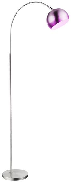 RGB LED Bogenstehlampe, verchromt, weiß, beweglich, H 150 cm