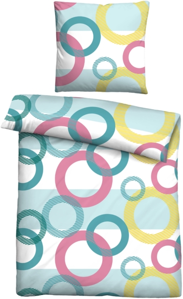 Traumhaft schlafen - Castell - Markenbettwäsche Baumwoll Renforce Bettwäsche 0040568 KREISE, bunt, 1x 135x200 cm + 1x 80x80 cm