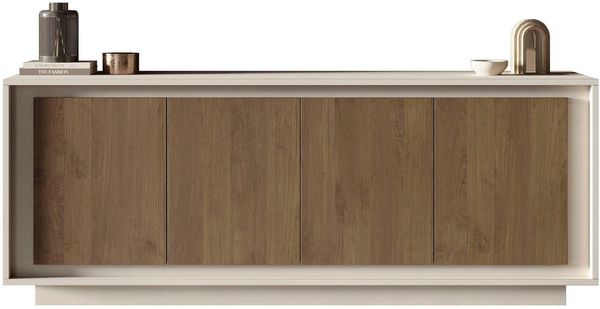 Home affaire Sideboard Sky, B/T 207/50 cm, Kommode/Anrichte/Stauraumschrank, 4 Türen, Softclosing, Korpus & Front 22 mm stark, Rahmen-Optik