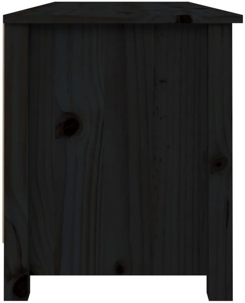 vidaXL Schuhbank Schwarz 110x38x45,5 cm Massivholz Kiefer 813778 Bild 4