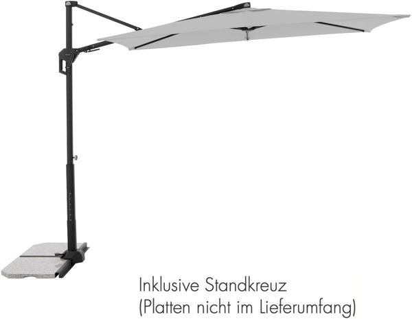 Doppler ACTIVE Pendel Green Edition 240 x 135 cm Pendelschirm Sonnenschirm Ampelschirm 4 Farben 827 Hellgrau
