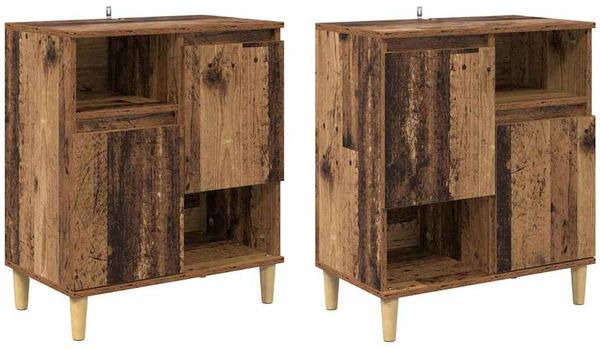 2 Stk. Sideboards, Kommoden Altholz 60 x 35 x 70 cm Holzwerkstoff j3420p