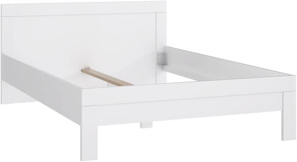 Bettgestell >SNOW< mit Kopfteil, in weiß, Innenmaß 140x200cm - 145,6x80,5x204,8cm (BxHxT)