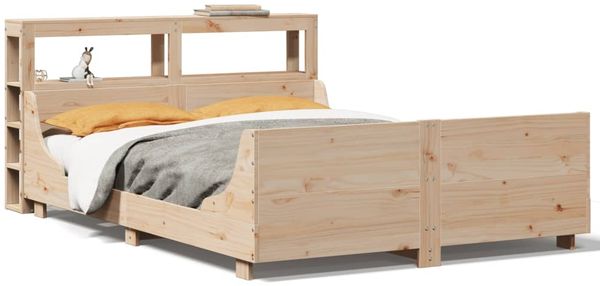 Doppelbett, Betten für Erwachsene, Massivholzbett ohne Matratze 160x200 cm Kiefernholz de3158