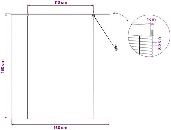 vidaXL Rollo Natur 160 x 160 cm Bambus 42039756 Bild 8