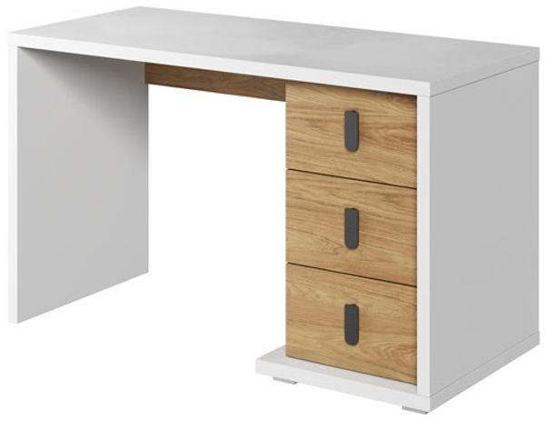 Schreibtisch Simi Schülerschreibtisch 125x52cm weiß Hickory Oak
