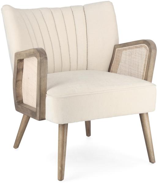 Sessel Virna aus Stoff, Creme