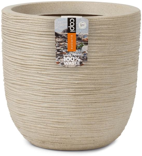 Capi Blumentopf Waste Rib 43x41 cm Terrazzo Beige 445481