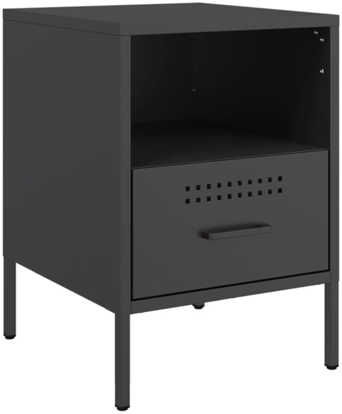 vidaXL Nachttisch Schwarz 36x39x50,5 cm Stahl 843054