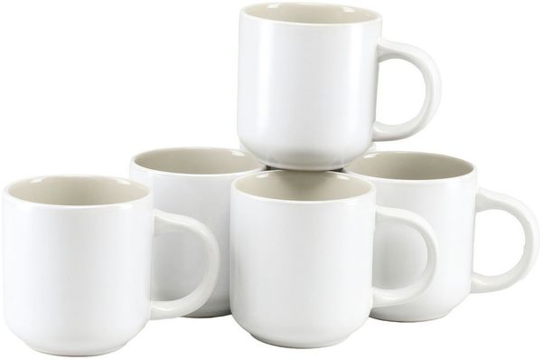 LeGer Home by Lena Gercke Becher Tassen-Set Nayela, 6-tlg, Steinzeug, spülmaschinengeeignet, mikrowellengeeignet, modern