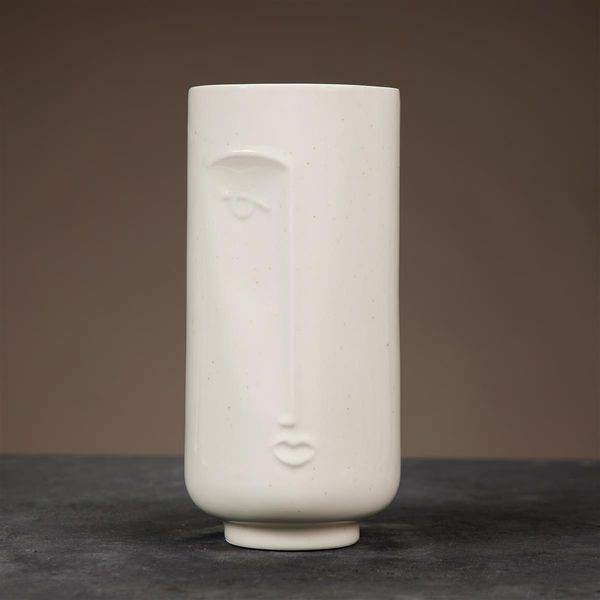 Blumenvase, 13 x 28 cm, weiß