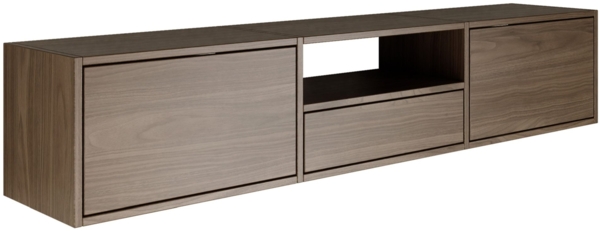 Selsey 'Framme' hängendes TV-Board mit drei Klappen und einer Ablage, Holzoptik Walnuss, 150 cm