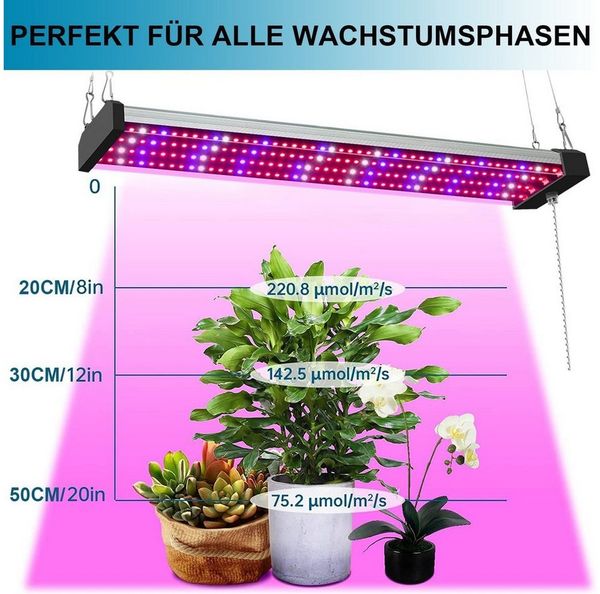 Merry 2024 Pflanzenlampe Pflanzenleuchte LED Grow Lampe,Vollspektrum Pflanzenlicht, Big 50cm 192LEDs