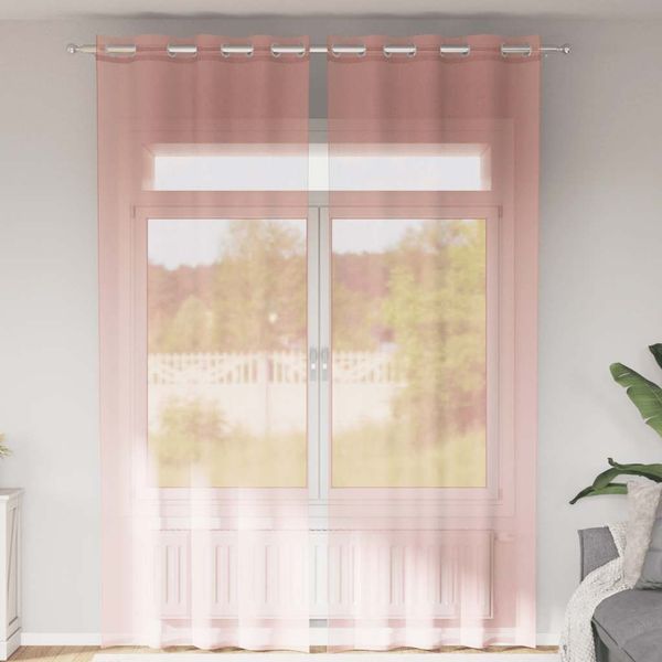 vidaXL Voile Vorhänge mit Ösen 2 Stk. Rosa 140x300 cm 4102100