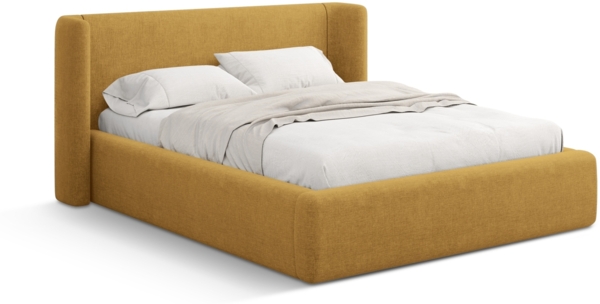 Micadoni Bett Jolene Strukturierter Stoff Helles Olive 140x200