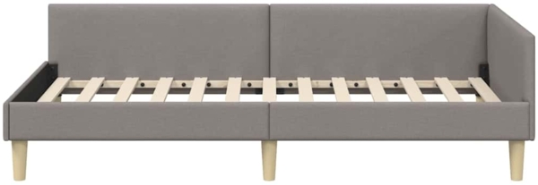 vidaXL Eckbettgestell mit Kopfteil Taupe 90 x 190 cm Stoff 42016114 Bild 4