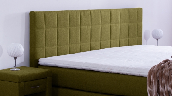 Meisterbetten Boxspringbett Inka 180x220 in WT-Grasgrün, Matratzenbezug Nano, Komfortschaum-Topper Bild 3