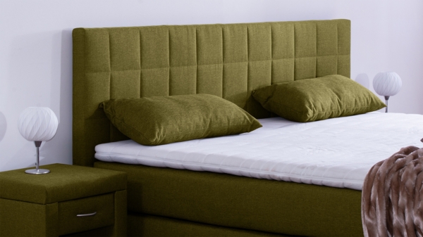 Meisterbetten Boxspringbett Inka 180x220 in WT-Grasgrün, Matratzenbezug Nano, Komfortschaum-Topper Bild 4