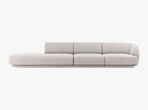Micadoni Sofa Miley 4-Sitzer Links Chenille Eden Silber