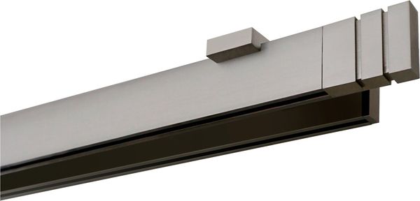 GARESA Gardinenstange FLAT, 2-läufig, Wunschmaßlänge, verschraubt, Aluminium, Rechteckprofil, Deckenmontage, perfekter Lauf, modern, verlängerbar