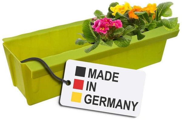 Euro-Paletten Blumenkasten-Einsätze | mit Hängesystem zum Einhängen | 37,3cm Hellgrün | Pflanzkasten für Europalette Palette | Balkonkasten | Blumentopf | extrem stabil