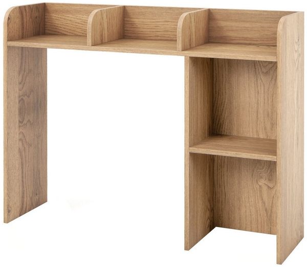 COSTWAY Regal-Schreibtisch, mit 4 Ablagen, offenem Fach, bis 45kg, 94x25x74cm